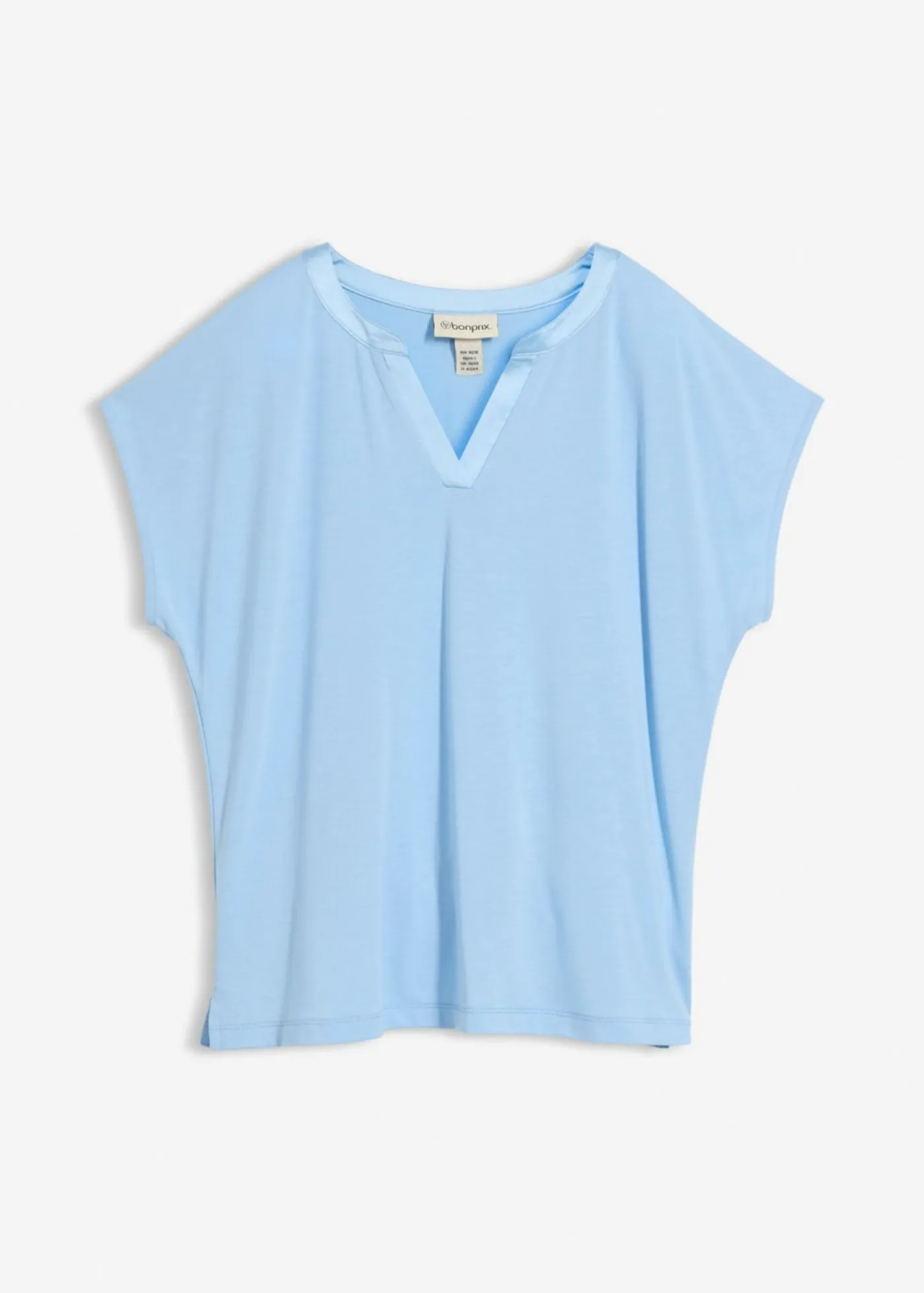 Camiseta con ribete de satén Mujer Camisetas|Novedades