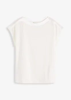 Sale Camiseta con ribete de satén Mujer Camisetas