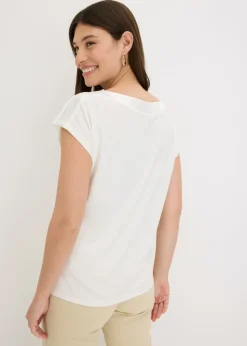 Sale Camiseta con ribete de satén Mujer Camisetas