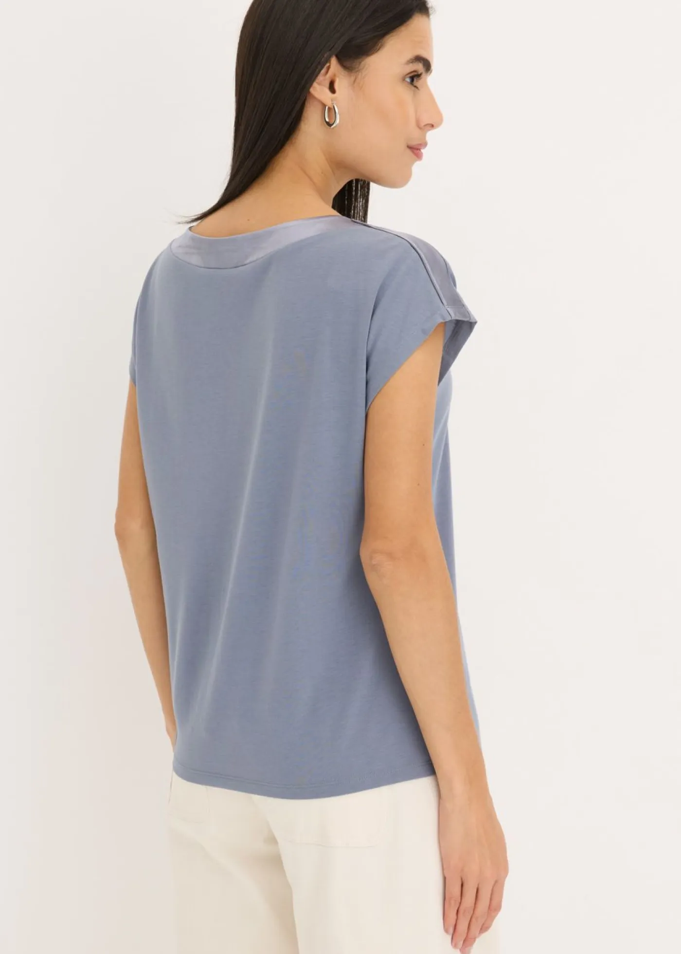 Online Camiseta con ribete de satén Mujer Camisetas