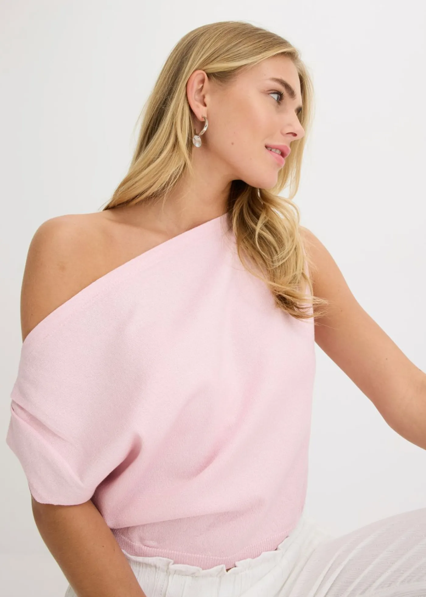 Clearance Camiseta con un hombro al descubierto Mujer Camisetas|Ropa De Punto