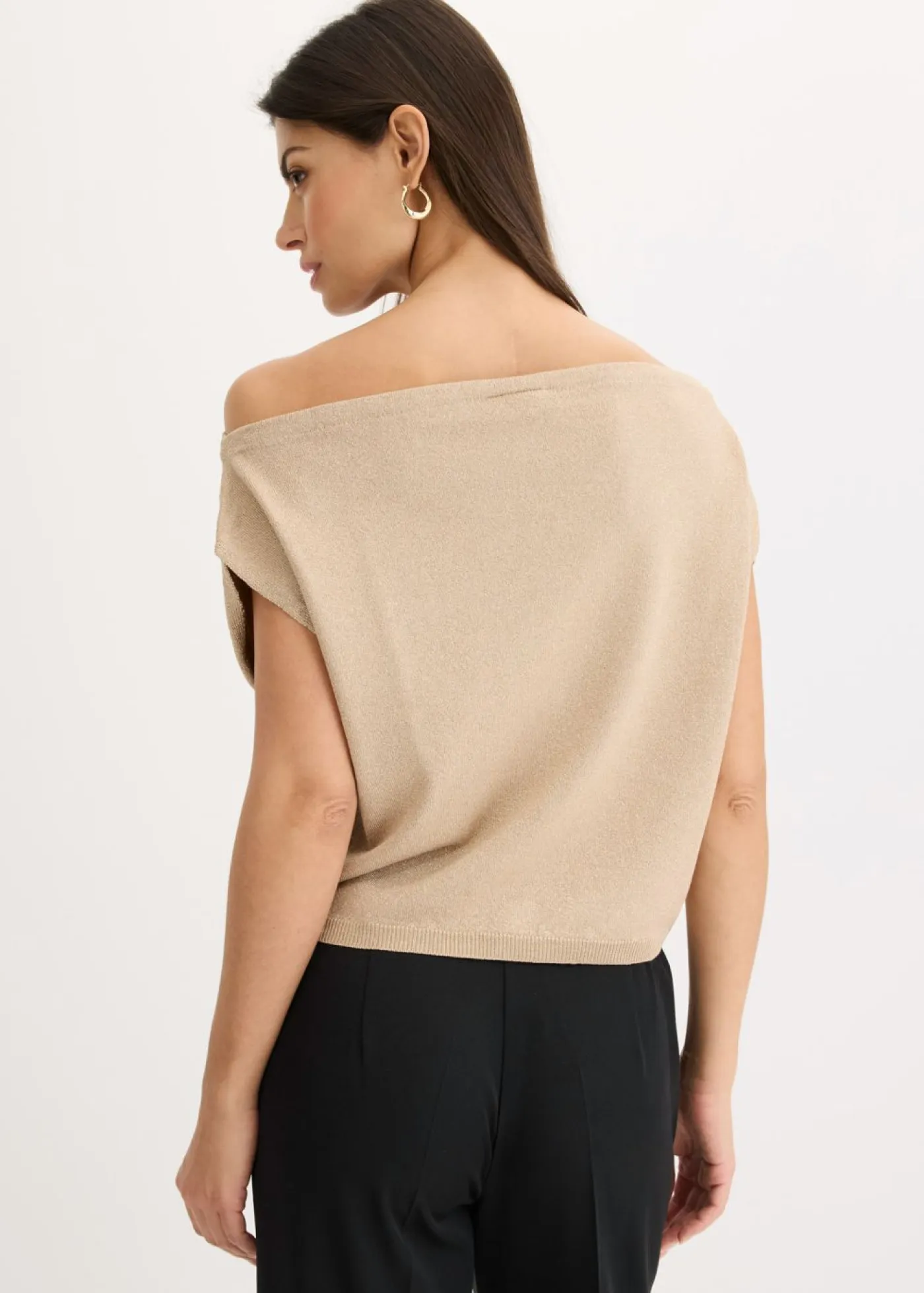 Camiseta con un hombro al descubierto Mujer Camisetas|Ropa De Punto