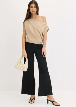 Camiseta con un hombro al descubierto Mujer Camisetas|Ropa De Punto