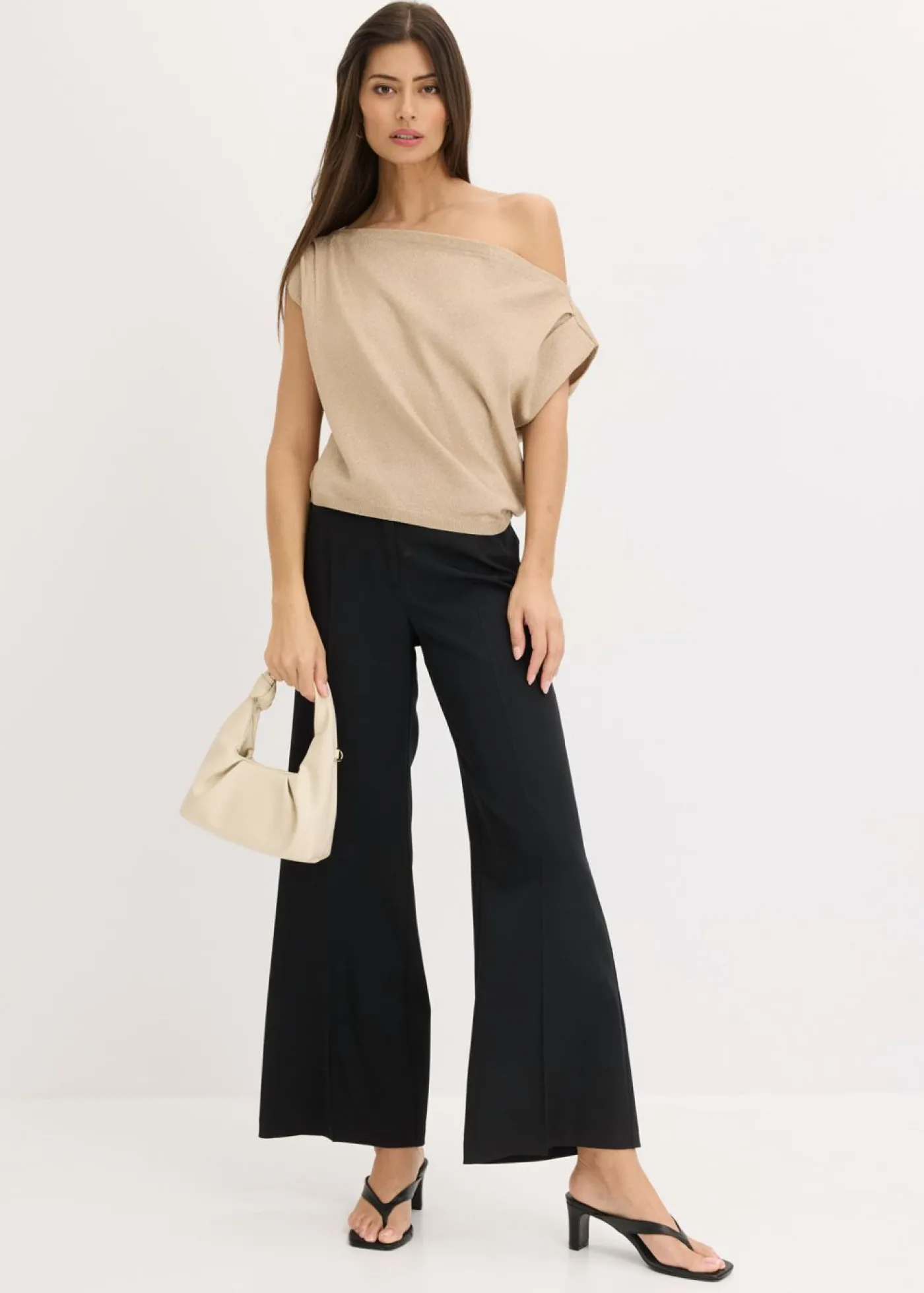 Camiseta con un hombro al descubierto Mujer Camisetas|Ropa De Punto