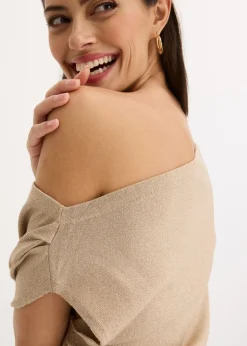 Camiseta con un hombro al descubierto Mujer Camisetas|Ropa De Punto