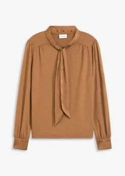 Outlet Camiseta con viscosa y lazo de satén Mujer Camisetas