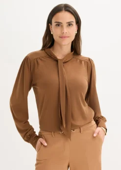 Outlet Camiseta con viscosa y lazo de satén Mujer Camisetas