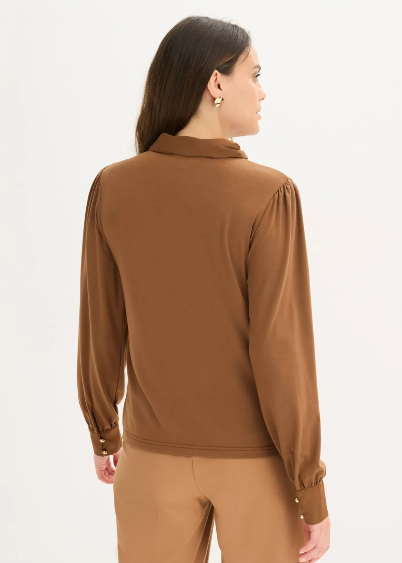 Outlet Camiseta con viscosa y lazo de satén Mujer Camisetas