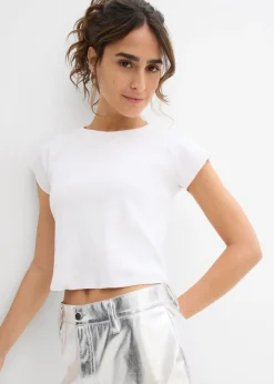 Clearance Camiseta corta de canalé Mujer Camisetas