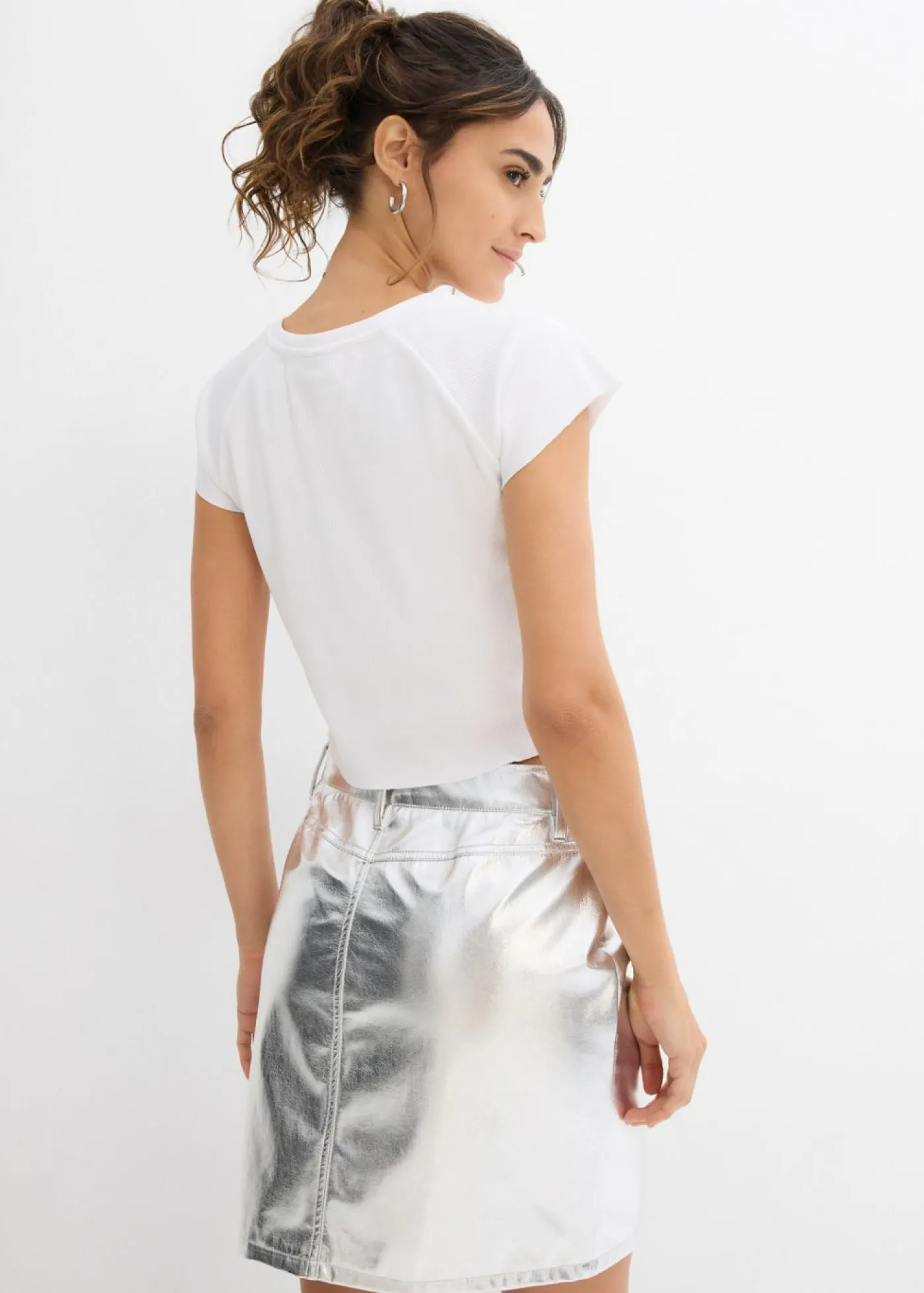 Clearance Camiseta corta de canalé Mujer Camisetas