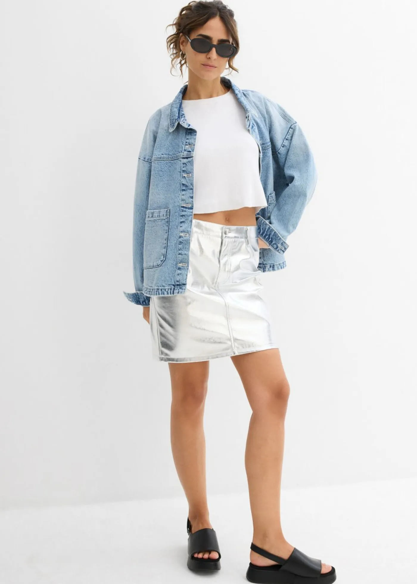 Clearance Camiseta corta de canalé Mujer Camisetas
