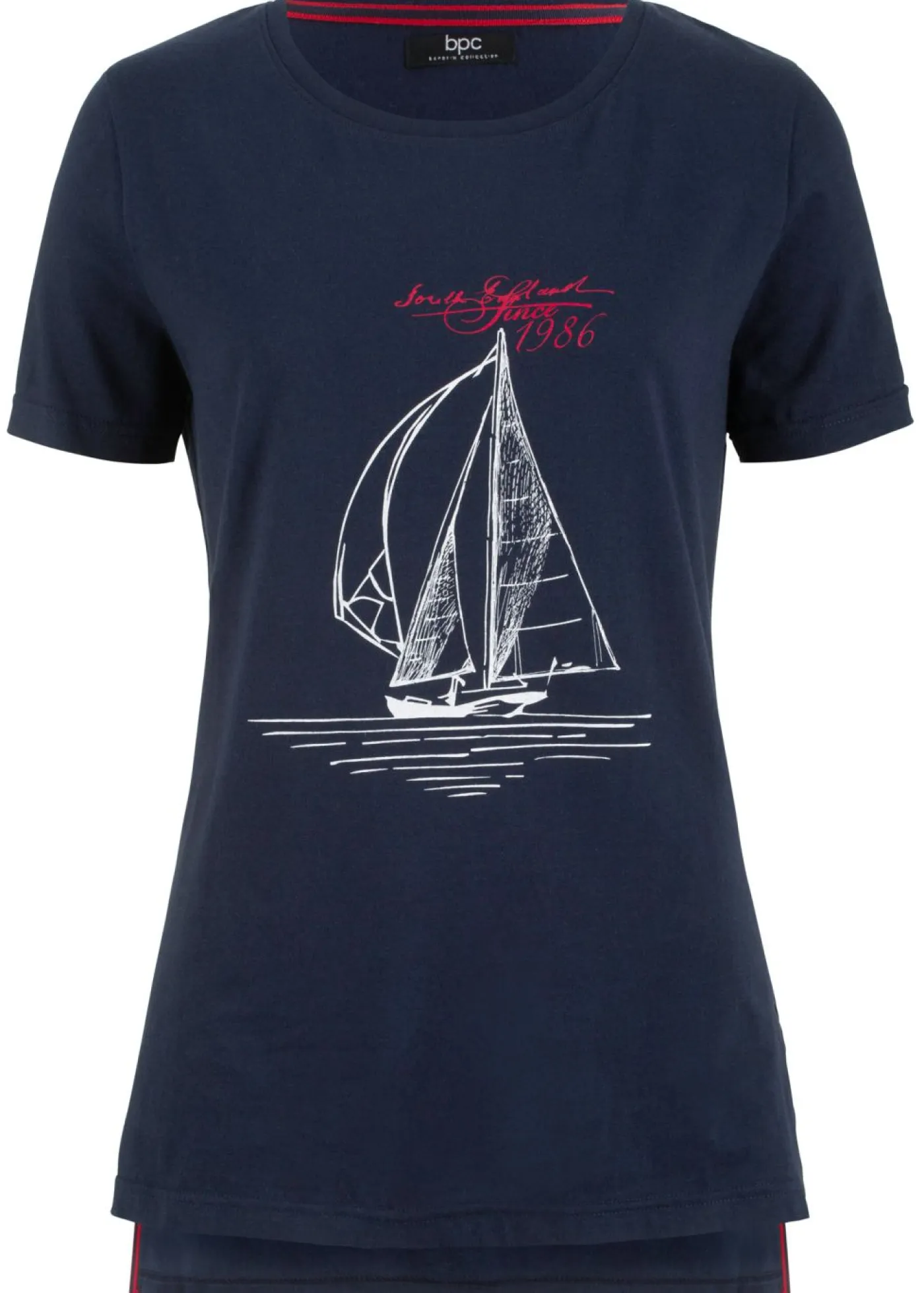 Hot Camiseta de algodón con abertura lateral y estampado Mujer Camisetas