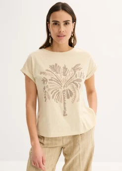 Best Camiseta de algodón con aplicación de tachuelas Mujer Camisetas