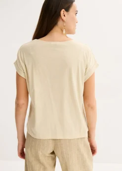 Best Camiseta de algodón con aplicación de tachuelas Mujer Camisetas