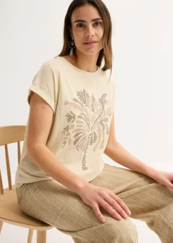 Best Camiseta de algodón con aplicación de tachuelas Mujer Camisetas
