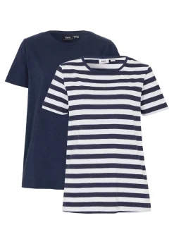 Best Camiseta de algodón con cuello redondo (2 unidades) Mujer Básicos|Camisetas