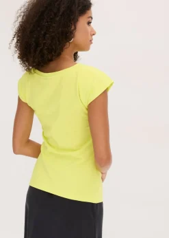 Best Camiseta de algodón con elástico Mujer Camisetas