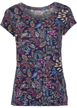 Outlet Camiseta de algodón con estampado y manga corta Mujer Camisetas