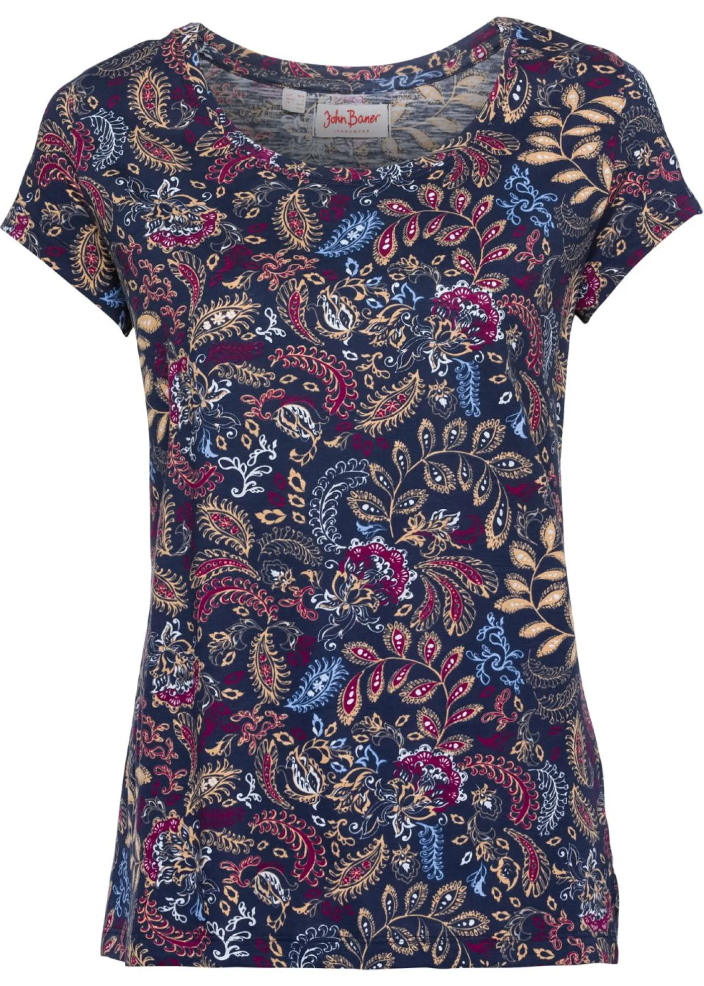 Outlet Camiseta de algodón con estampado y manga corta Mujer Camisetas