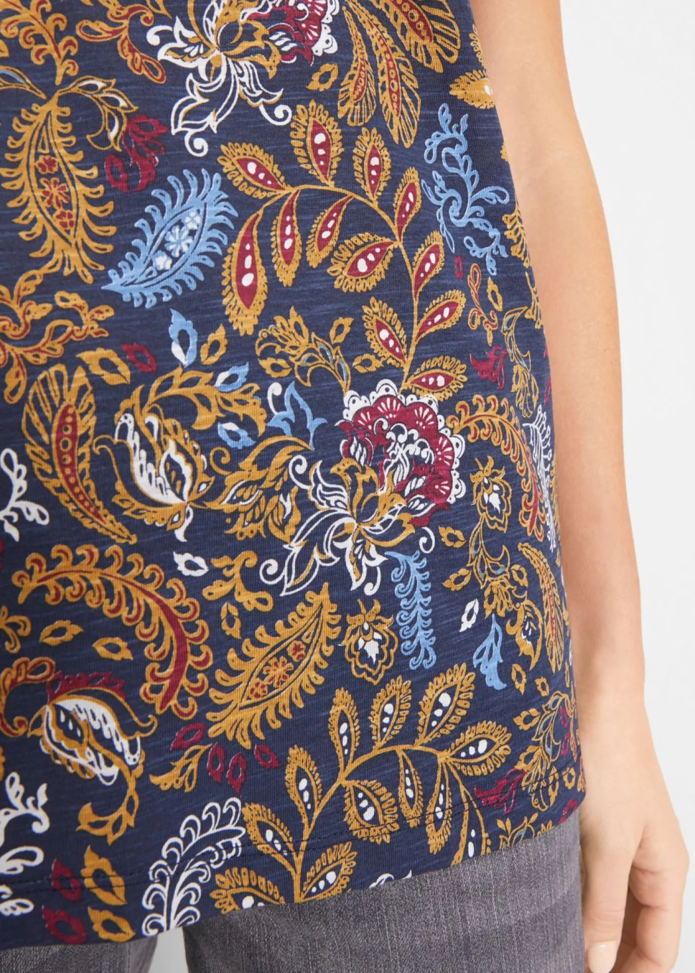 Outlet Camiseta de algodón con estampado y manga corta Mujer Camisetas