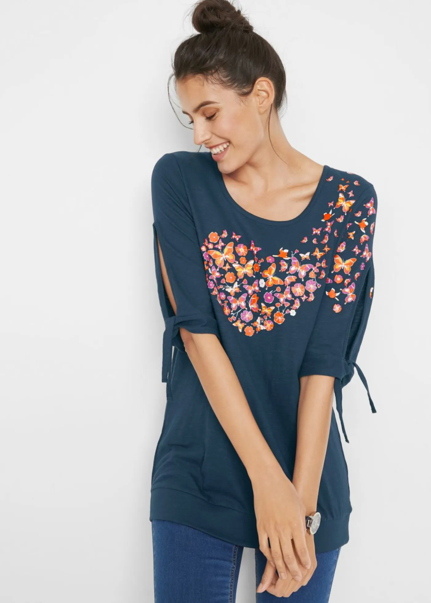Discount Camiseta de algodón con hombros al descubierto Mujer Camisetas