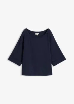Hot Camiseta de algodón orgánico grueso con mangas raglán Mujer Camisetas