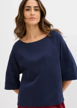 Hot Camiseta de algodón orgánico grueso con mangas raglán Mujer Camisetas