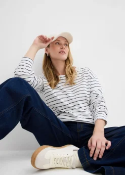 Discount Camiseta de algodón orgánico puro con manga larga Mujer Camisetas