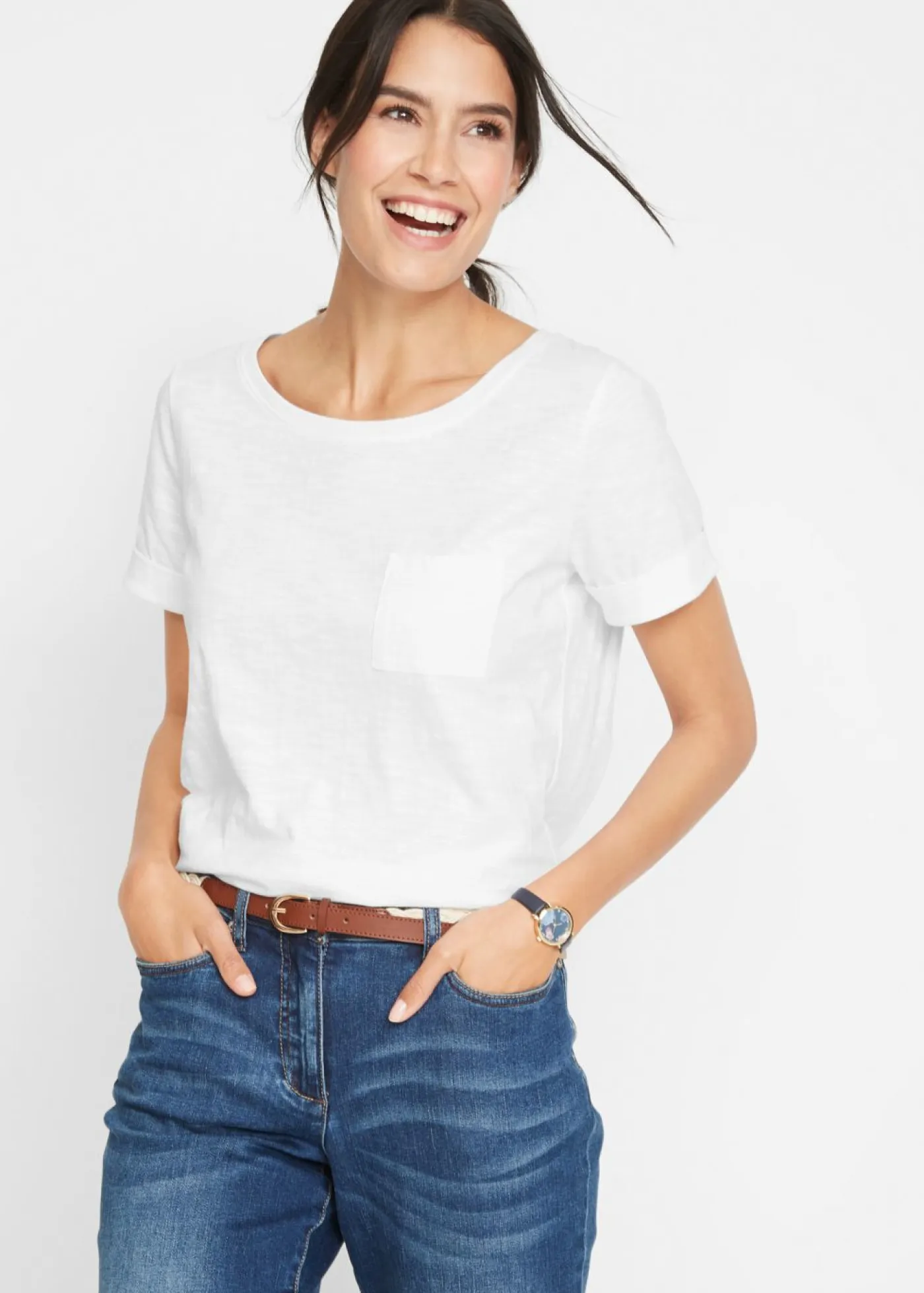 Clearance Camiseta de algodón orgánico puro Mujer Básicos|Camisetas