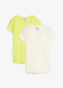 Camiseta de algodón orgánico puro (2 unidades) Mujer Básicos|Camisetas