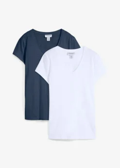 Best Camiseta de algodón orgánico puro (2 unidades) Mujer Básicos|Camisetas
