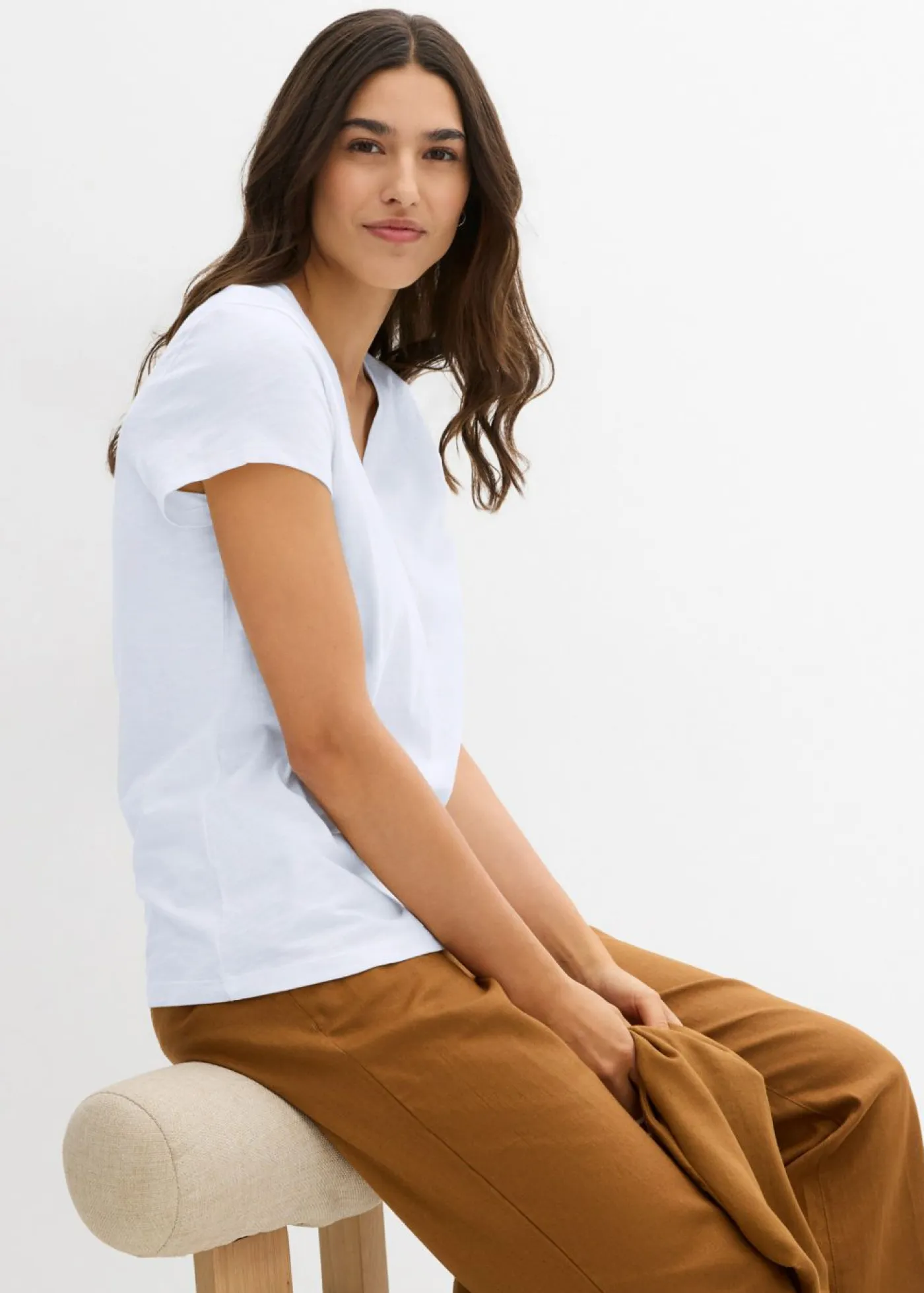 Best Camiseta de algodón orgánico puro (2 unidades) Mujer Básicos|Camisetas