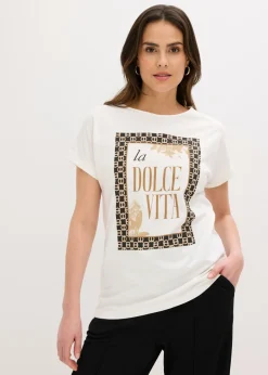 Outlet Camiseta de algodón orgánico puro Mujer Camisetas|Novedades