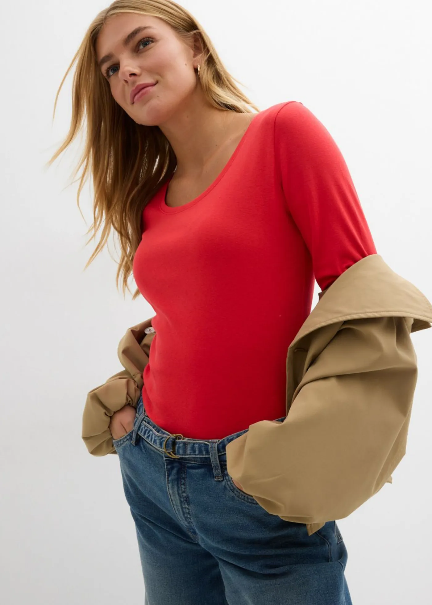 Outlet Camiseta de algodón orgánico puro con manga larga Mujer Básicos|Camisetas