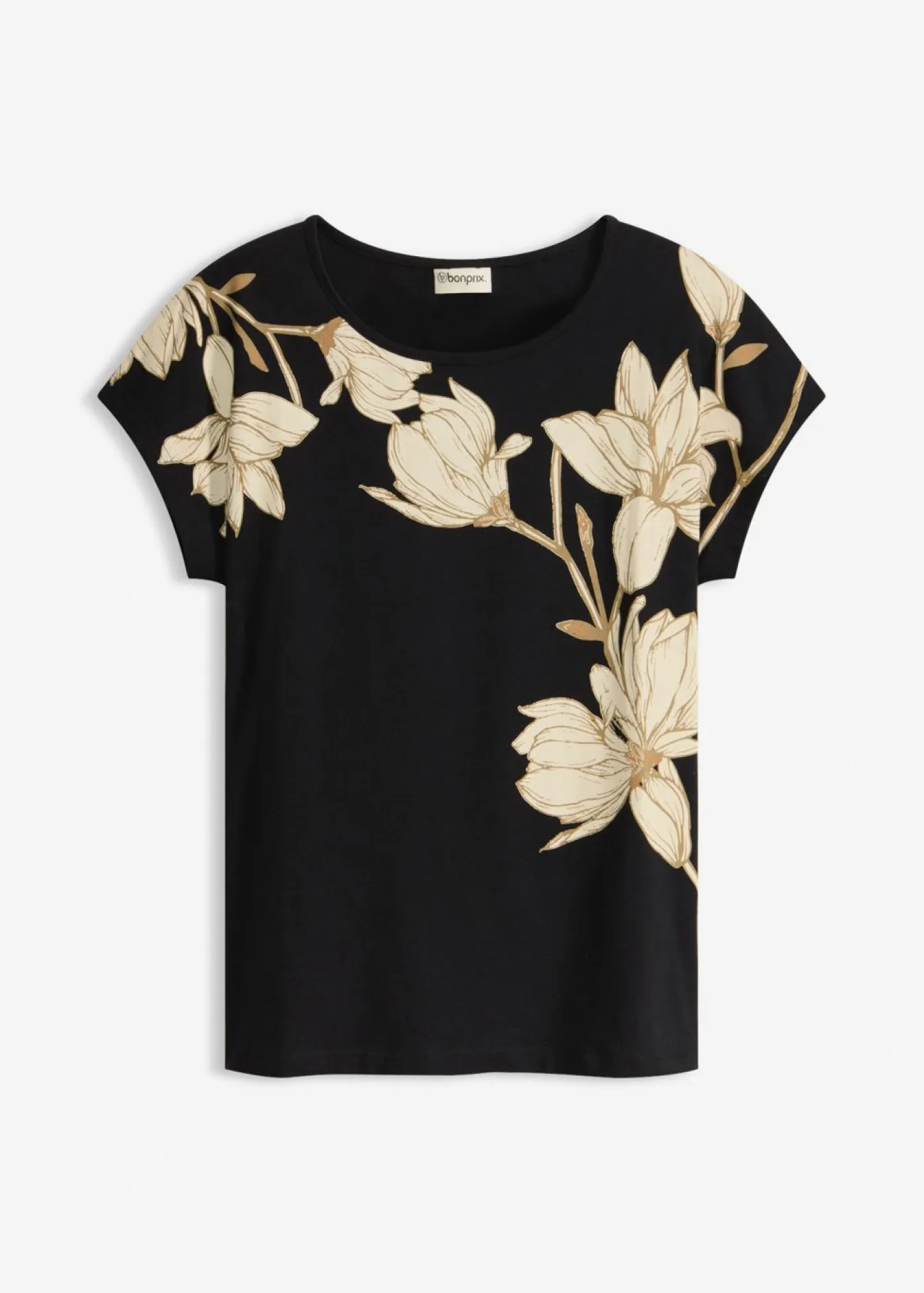 Best Camiseta de algodón orgánico con estampado de flores Mujer Camisetas