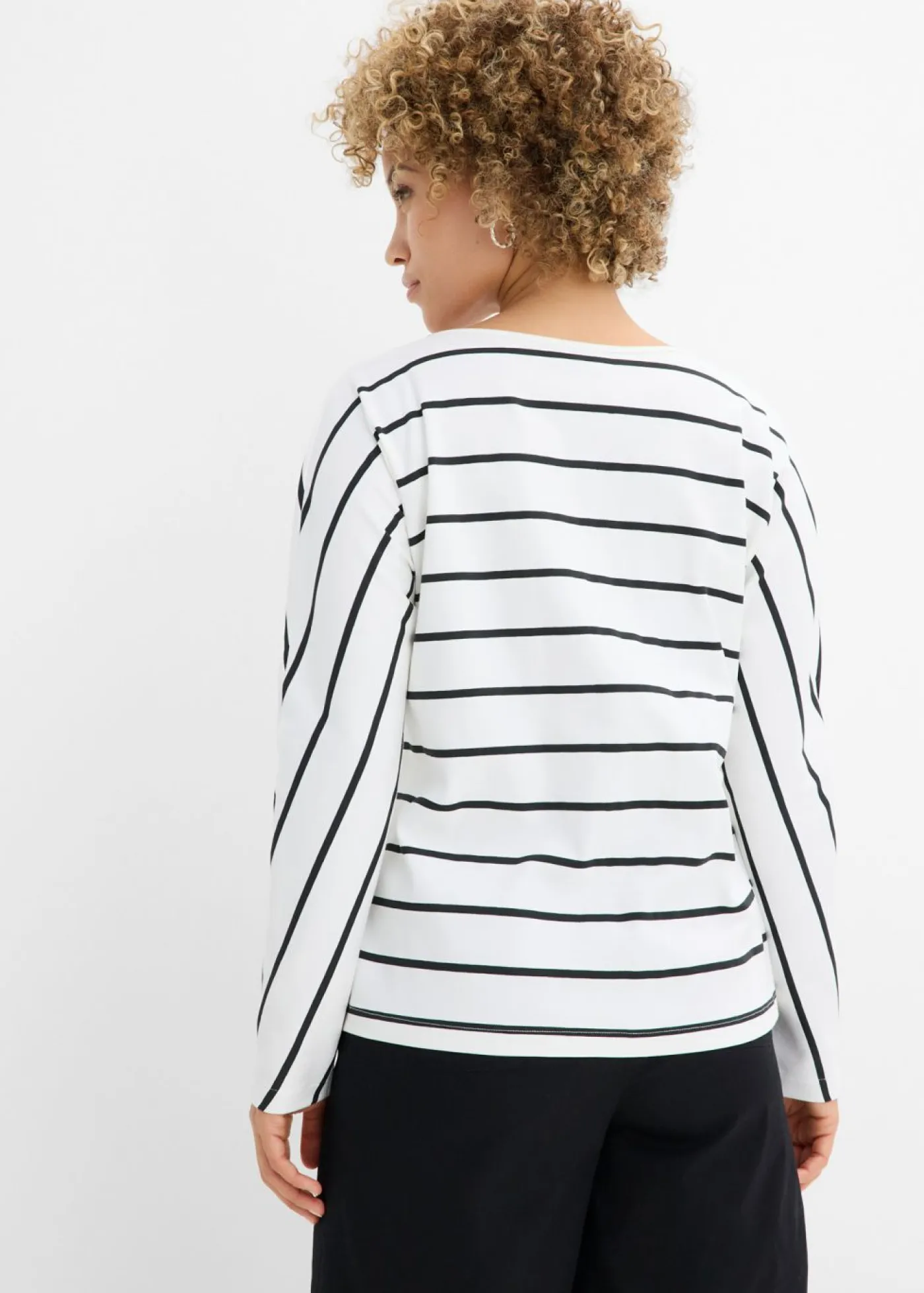Outlet Camiseta de algodón orgánico puro con manga larga Mujer Camisetas|Novedades