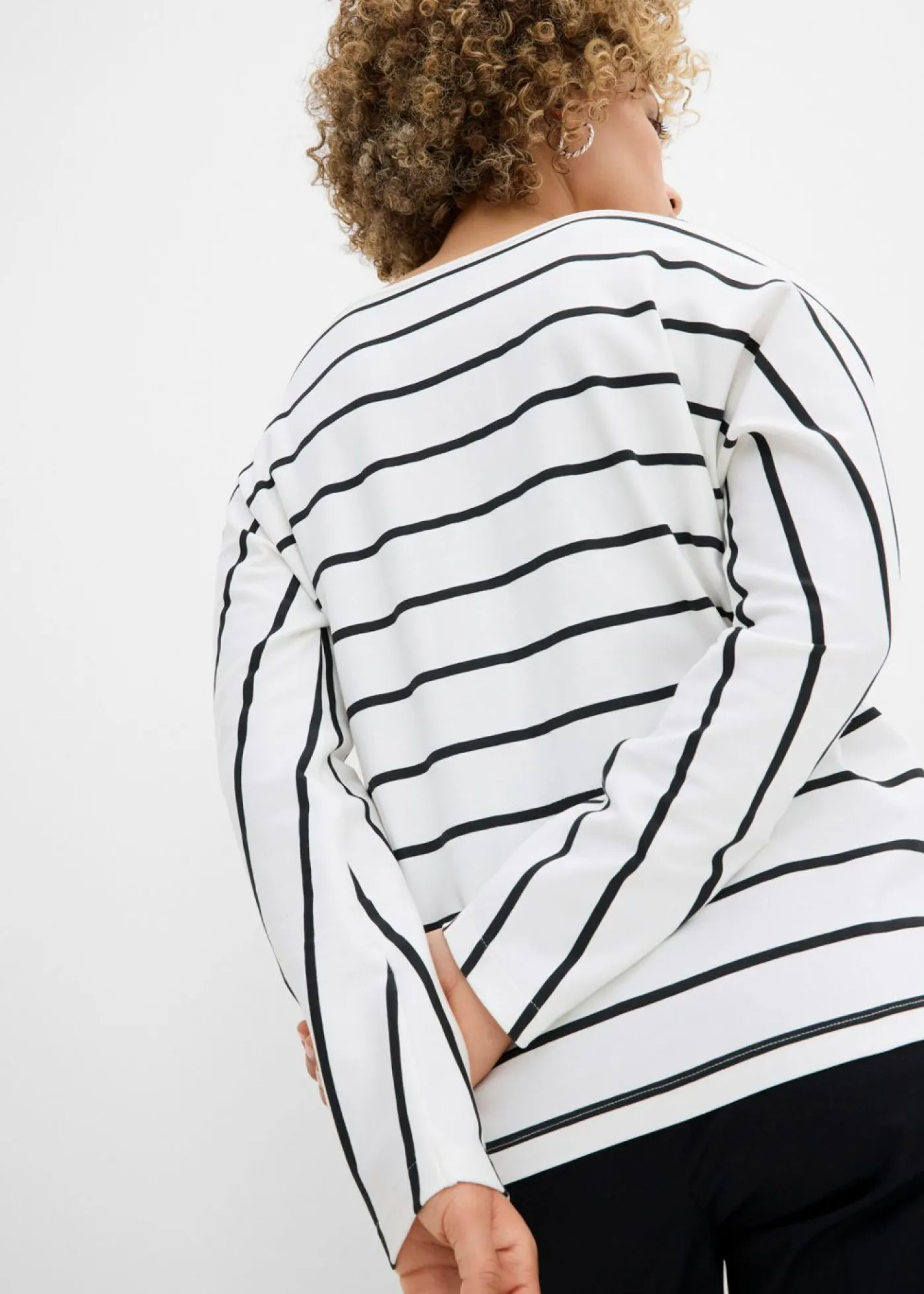 Outlet Camiseta de algodón orgánico puro con manga larga Mujer Camisetas|Novedades