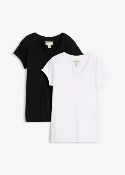 Camiseta de algodón orgánico puro (2 unidades) Mujer Básicos|Camisetas