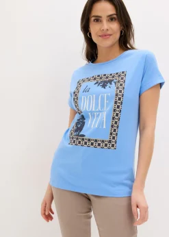 Outlet Camiseta de algodón orgánico puro Mujer Camisetas|Novedades