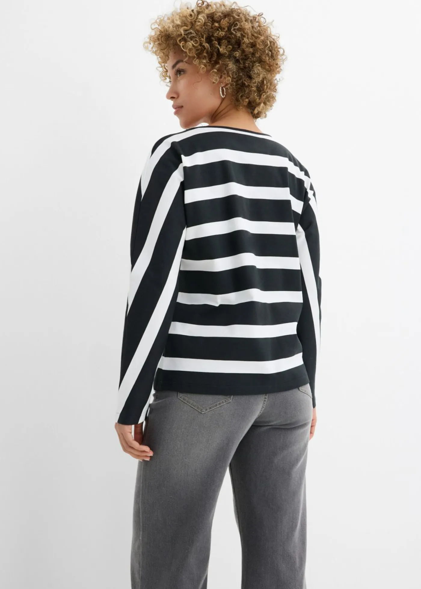 Camiseta de algodón orgánico puro con manga larga Mujer Camisetas|Novedades