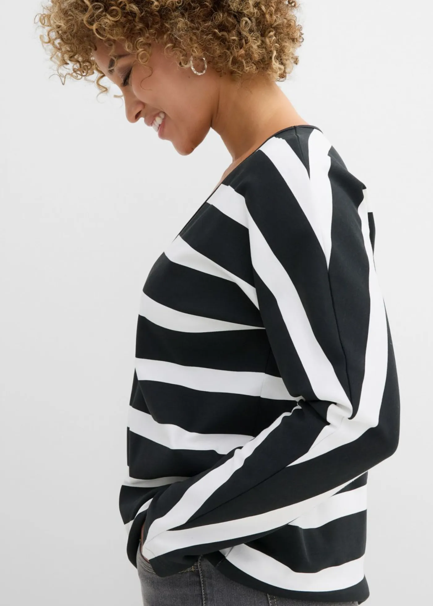 Camiseta de algodón orgánico puro con manga larga Mujer Camisetas|Novedades
