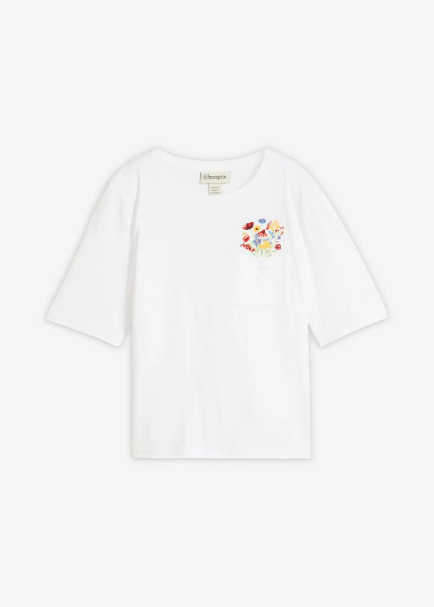 New Camiseta de algodón orgánico puro con bordado Mujer Camisetas