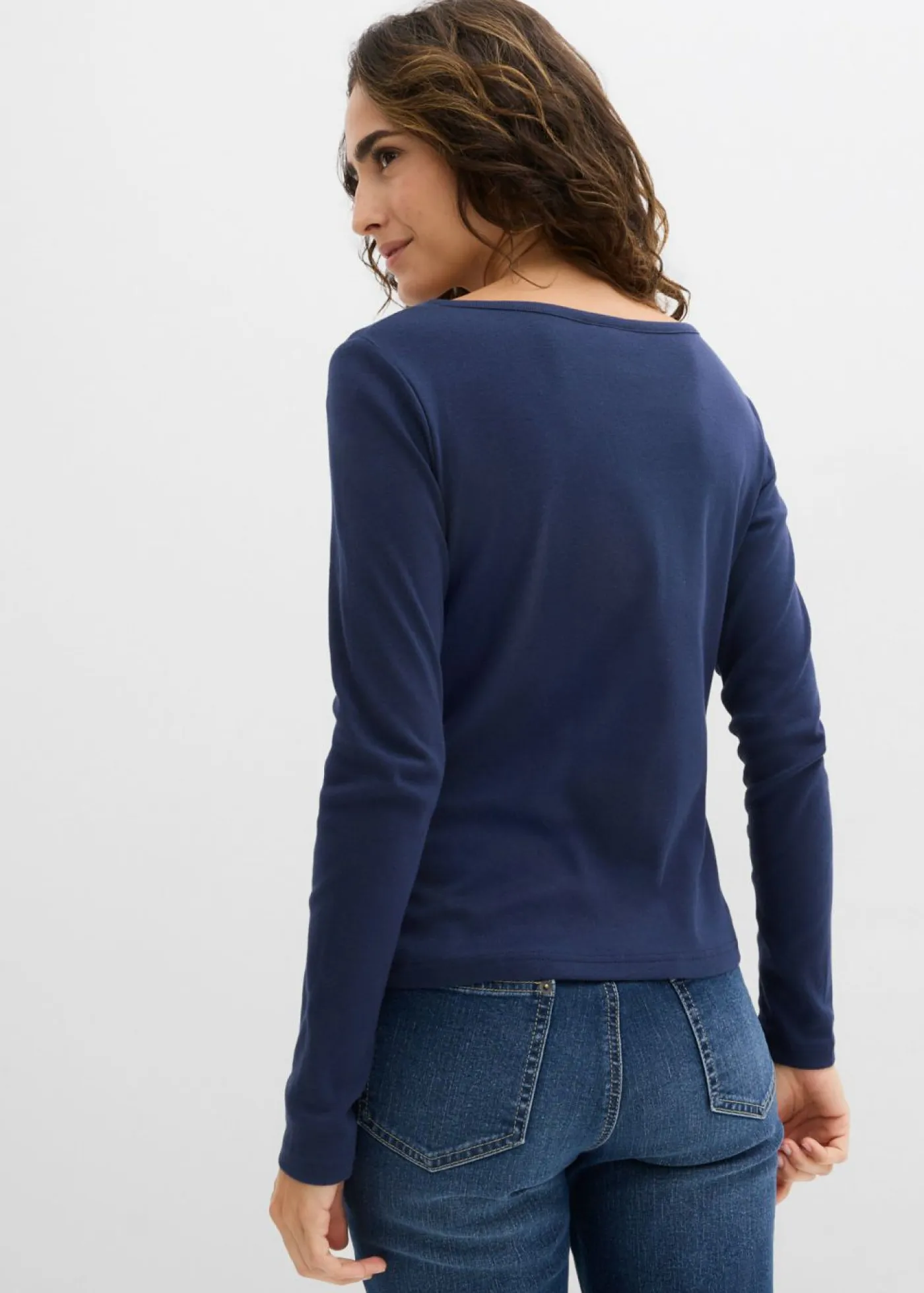 Sale Camiseta de algodón orgánico puro con manga larga Mujer Básicos|Camisetas