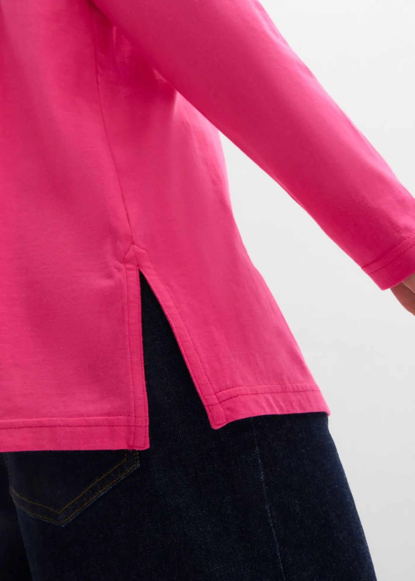 Clearance Camiseta de algodón orgánico puro con cuello alto Mujer Básicos|Camisetas