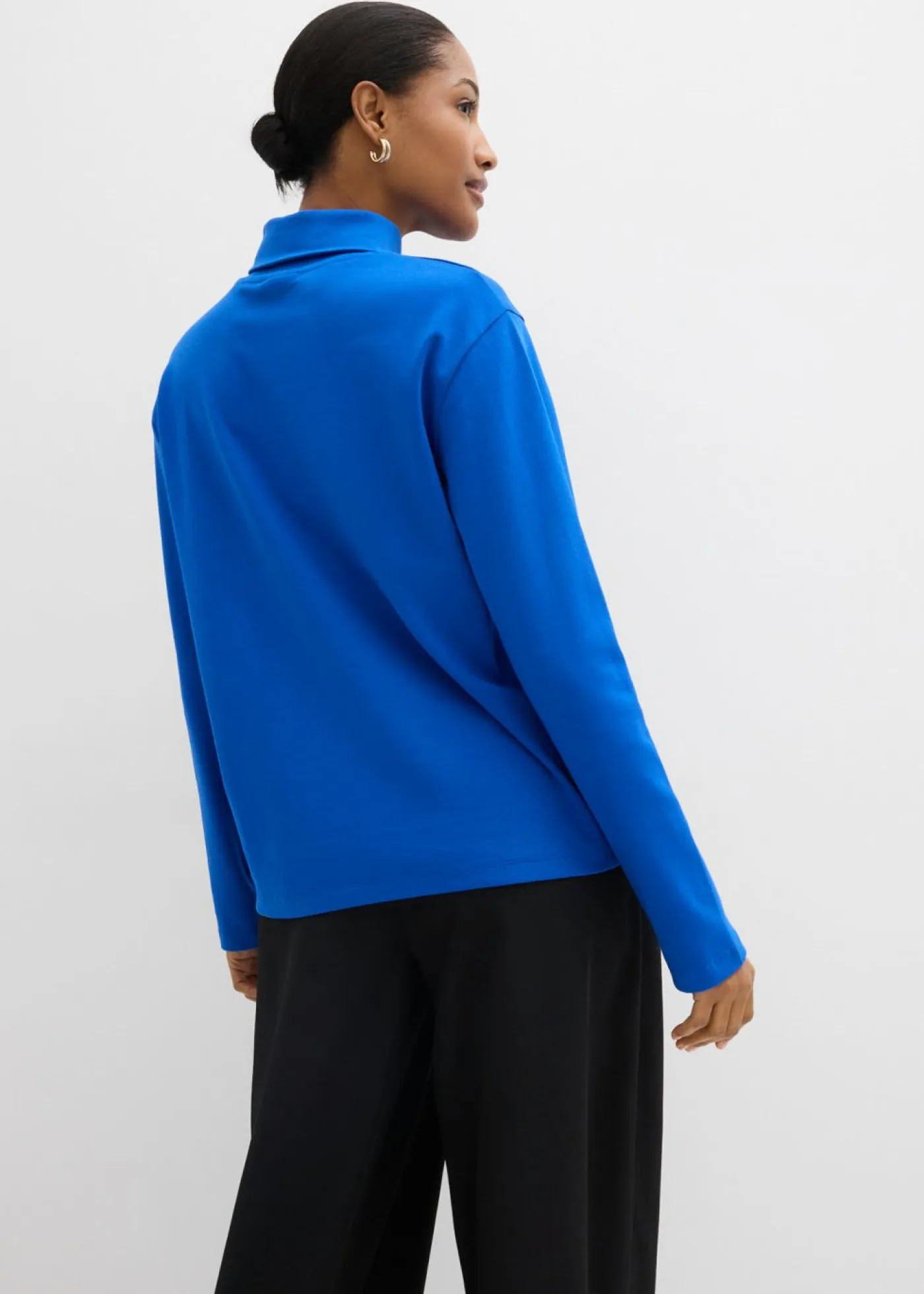 Best Camiseta de algodón orgánico puro con cuello alto Mujer Esenciales|Camisetas