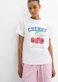Hot Camiseta de algodón orgánico puro, estampado Mujer Camisetas|Novedades