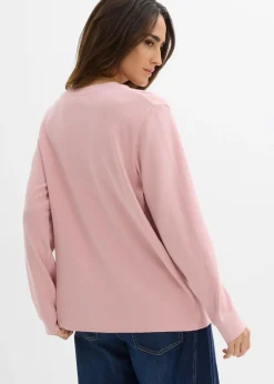 Discount Camiseta de algodón orgánico puro con manga larga Mujer Básicos|Camisetas