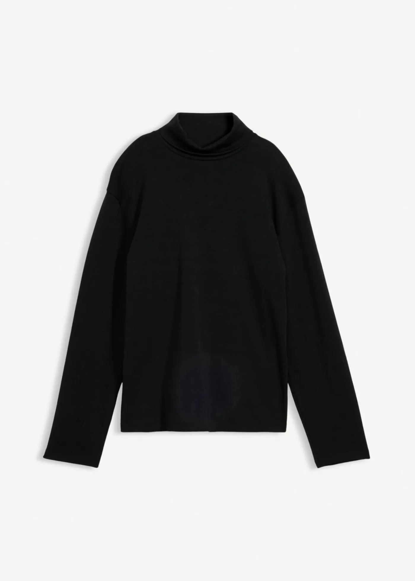 Camiseta de algodón orgánico puro con cuello alto Mujer Esenciales|Camisetas