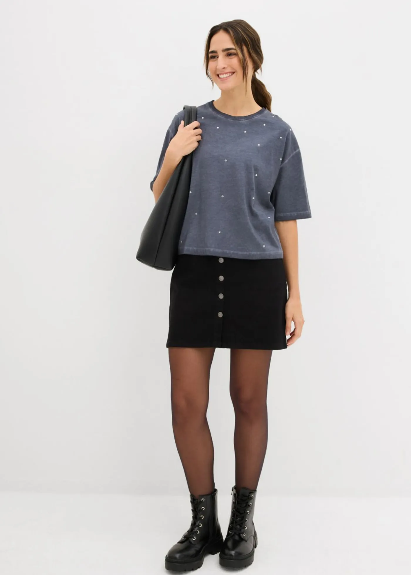 Sale Camiseta de algodón puro con piedras brillantes Mujer Camisetas