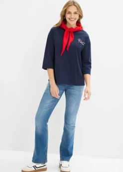 Camiseta de algodón puro con corte boxy Mujer Camisetas